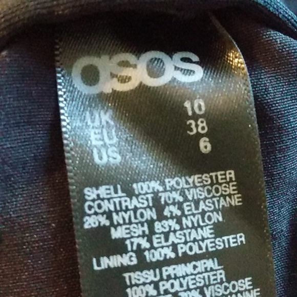 Asos Black Gold Sequin Mesh CutOut Mini Dress - Picture 8 of 8